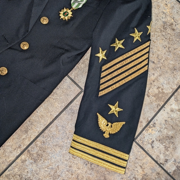 Gail Dauer Embellished Vintage 70s Military Dress Coat - Picture 3 of 13